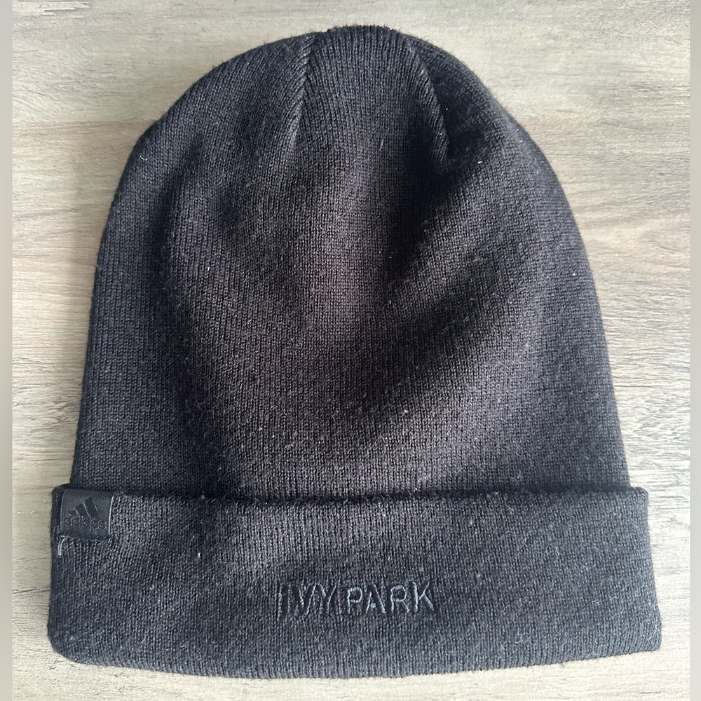 Beyonce Ivy Park x Adidas Black Knit Beanie Black Rare Excellent Condition